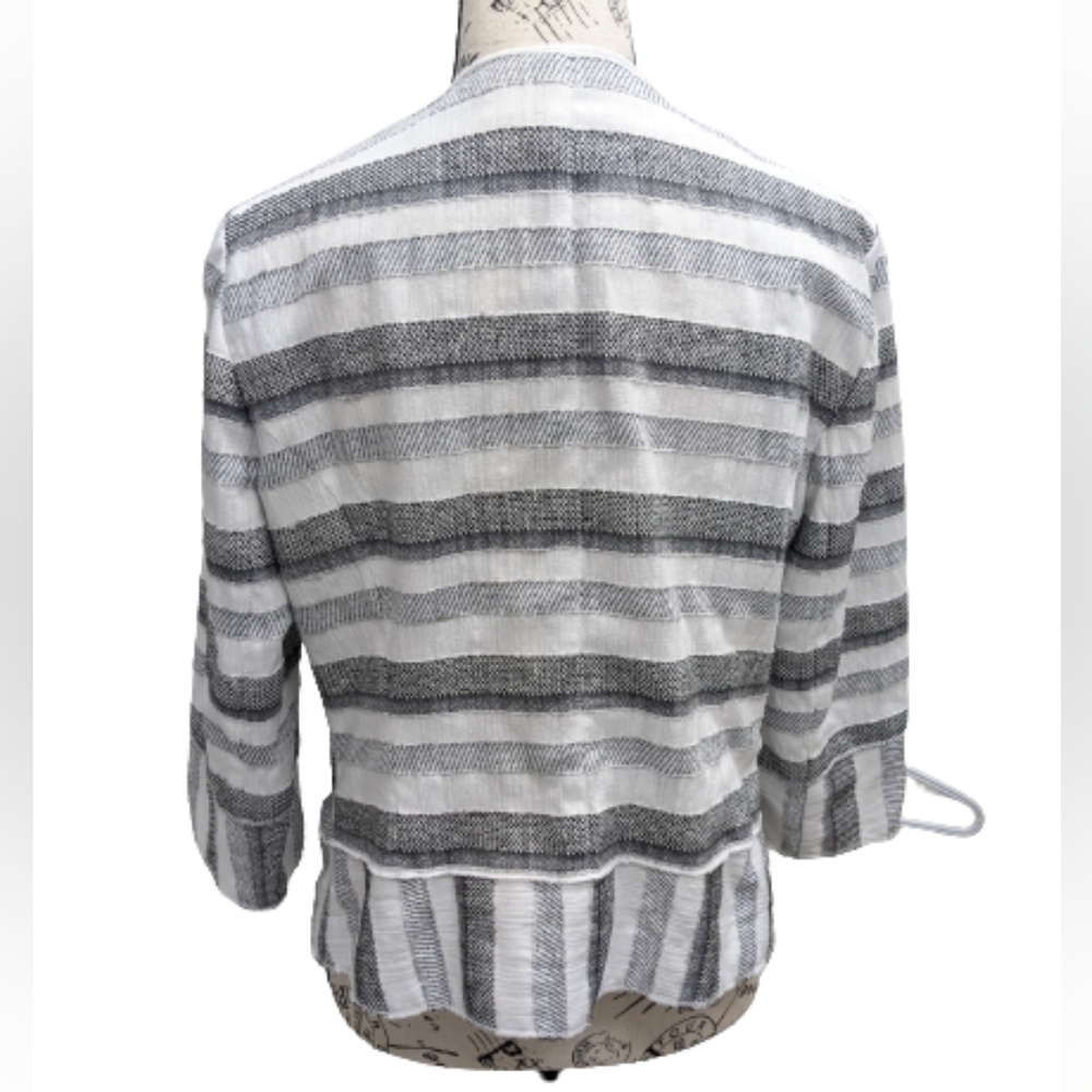 Betty Barclay women's textured stripes open front jacket size 10 - Picture 5 of 10